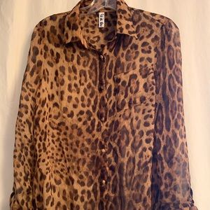 RAT & BOA , Silk Leopard Blouse, Sz XS, New